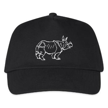 Motif dessin rhinocéros blanc - Casquette de baseball Enfant - noir - Devant