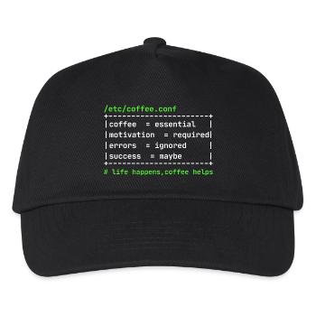Coffee Config – Developer Kaffee Design - Kids’ Baseball Cap - black - Front