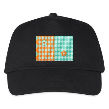 Harlekin-Petal-Duo - Kinder Basecap - Schwarz - Vorne