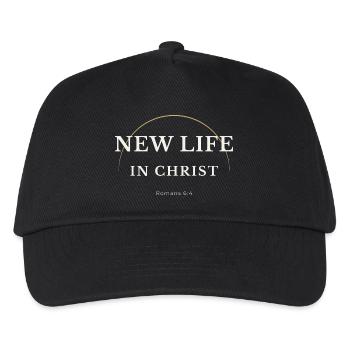 Neues Leben in Christus Christliches Design – Römer 6,4 - Kinder Basecap - Schwarz - Vorne