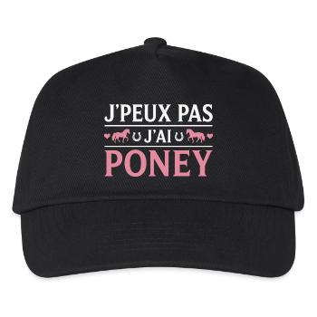 Poney Cadeau humour personnalisé - Casquette de baseball Enfant - noir - Devant