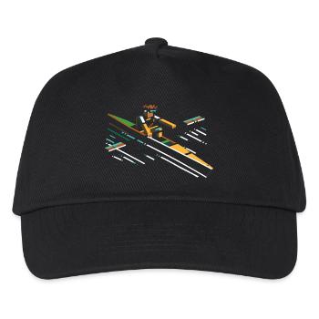 Rudern Cartoon Look - Kinder Basecap - Schwarz - Vorne