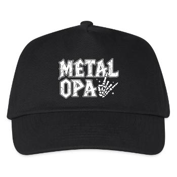 Metal Grandpa Heavy Metal Gift Rocker Skull - Kids’ Baseball Cap - black - Front