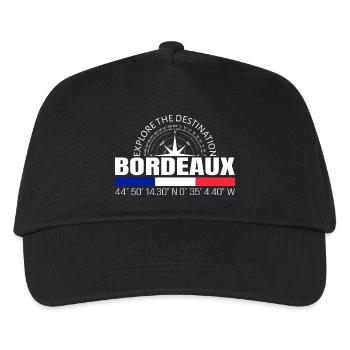 Bordeaux - Kinder Basecap - Schwarz - Vorne