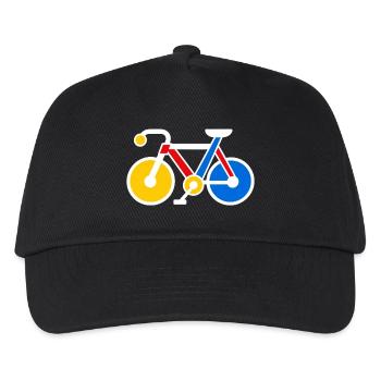 Retro Pop Art Geometrisches Fahrrad - Kinder Basecap - Schwarz - Vorne