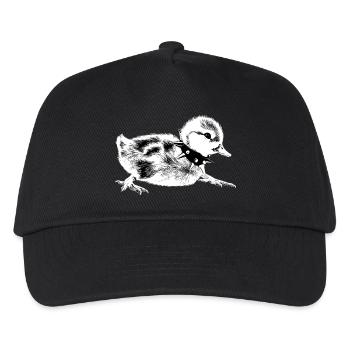 Rebel Punk Entlein – Halsketten-Design mit Stacheln - Kinder Basecap - Schwarz - Vorne