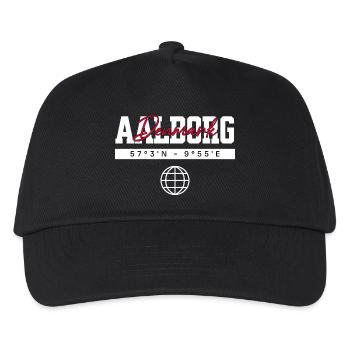 Aalborg Dänemark Koordinaten Reise Souvenir - Kinder Basecap - Schwarz - Vorne