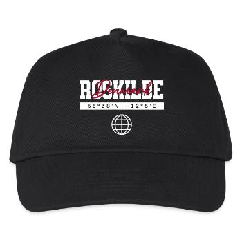 Roskilde Dänemark Koordinaten Reise Souvenir - Kinder Basecap - Schwarz - Vorne