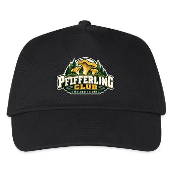 Pfifferling Club Waldlogo - Kinder Basecap - Schwarz - Vorne