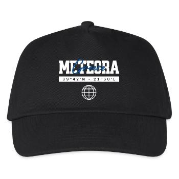 Meteora Griechenland Koordinaten Reise Souvenir - Kinder Basecap - Schwarz - Vorne