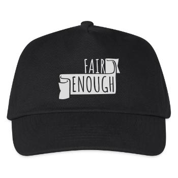 Fair Enough Witty Funny Sarcastic Spruch Logo Text - Kinder Basecap - Schwarz - Vorne