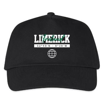 Limerick Irland Koordinaten Reise Souvenir - Kinder Basecap - Schwarz - Vorne