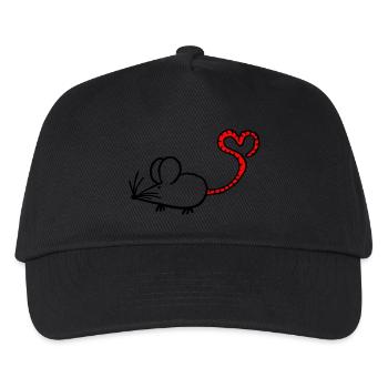 Mausi-Herz - Kinder Basecap - Schwarz - Vorne