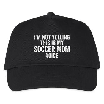 Lustige Fußball-Mutter-Stimme - Kinder Basecap - Schwarz - Vorne