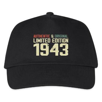 1943 Geburtstagsgeschenk 1943 Jahrgang 1943 Retro - Kinder Basecap - Schwarz - Vorne