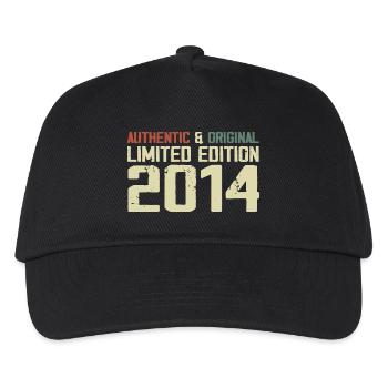 2014 Geburtstagsgeschenk 2014 Jahrgang 2014 Retro - Kinder Basecap - Schwarz - Vorne