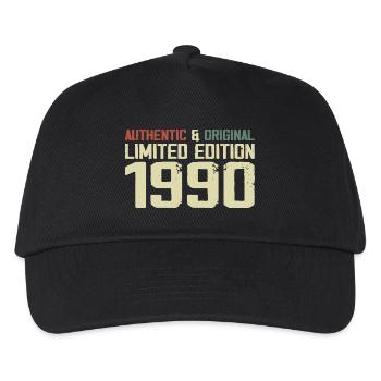 1990 Geburtstagsgeschenk 1990 Jahrgang 1990er Retro - Kinder Basecap - Schwarz - Vorne