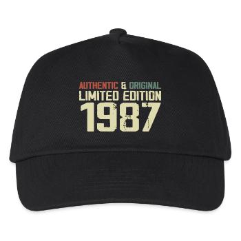 1987 Geburtstagsgeschenk 1987 Jahrgang 1987 Retro - Kinder Basecap - Schwarz - Vorne