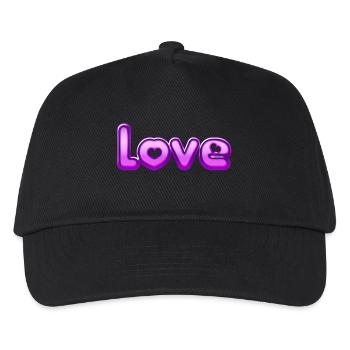 Text Love - Kinder Basecap - Schwarz - Vorne