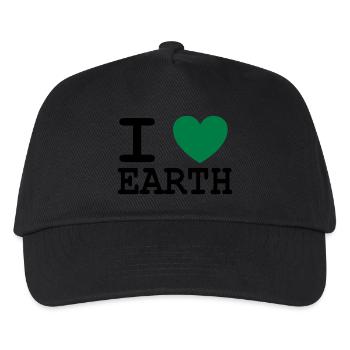 I *heart* earth - Kinder Basecap - Schwarz - Vorne