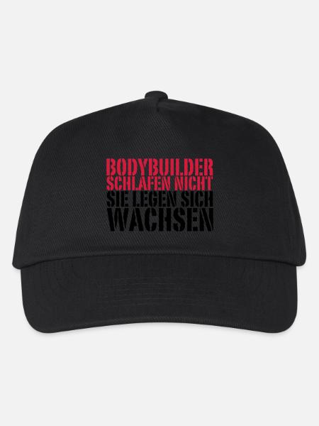 Bodybuilder schlafen nicht, sie legen sich wachsen - Kinder Basecap - Schwarz