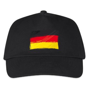 Fahne, Flagge, Deutschland Fan - Kinder Basecap - Schwarz - Vorne