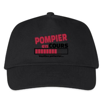 pompier en cours - Casquette de baseball Enfant - noir - Devant