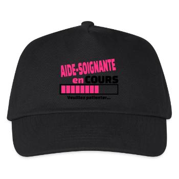 aide-soignante en cours - Casquette de baseball Enfant - noir - Devant