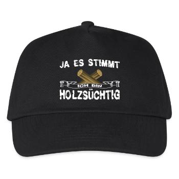 Holz - Holzsüchtig - Kinder Basecap - Schwarz - Vorne