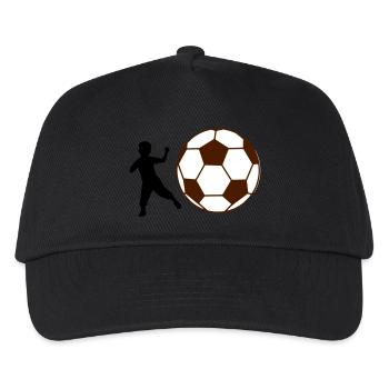 Kind Fußball - Kinder Basecap - Schwarz - Vorne