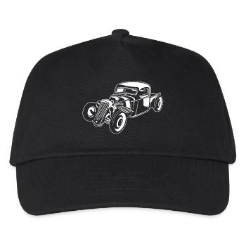 Hot Rod / Rat Rod 08_weiß - Kinder Basecap - Schwarz - Vorne