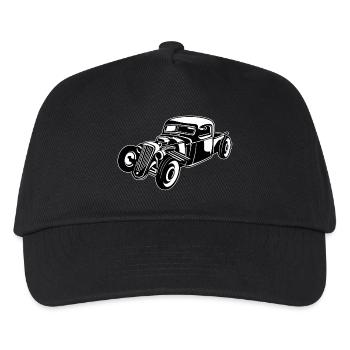 Hot Rod / Rat Rod 08_schwarz weiß - Kinder Basecap - Schwarz - Vorne