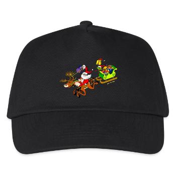 Santa's Gift Delivery with a Slingshot - Kids’ Baseball Cap - black - Front