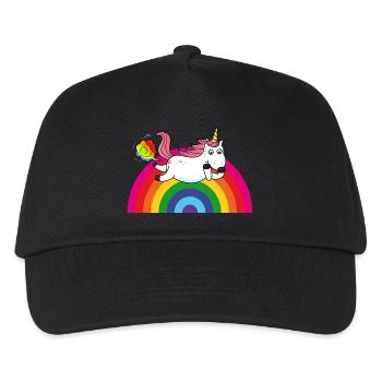 Farting licorne arc-en-ciel - Casquette de baseball Enfant - noir - Devant