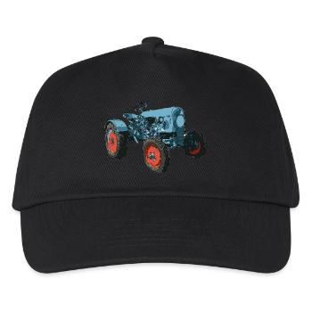 Trecker, Traktor, Schlepper - Kinder Basecap - Schwarz - Vorne