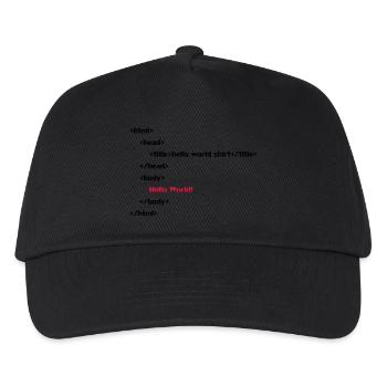 hello_world - Kids’ Baseball Cap - black - Front