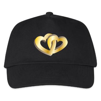 Deux coeurs d'or - Casquette de baseball Enfant - noir - Devant