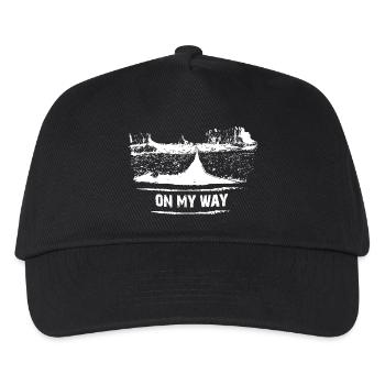 On My Way - Motorrad Biker Motiv - Kinder Basecap - Schwarz - Vorne