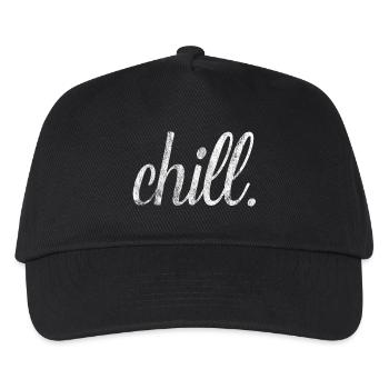 Chiller Chill Hipster Shirt Geschenk - Kinder Basecap - Schwarz - Vorne