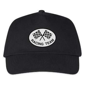 Racing Team, Drapeau à damiers - Casquette de baseball Enfant - noir - Devant