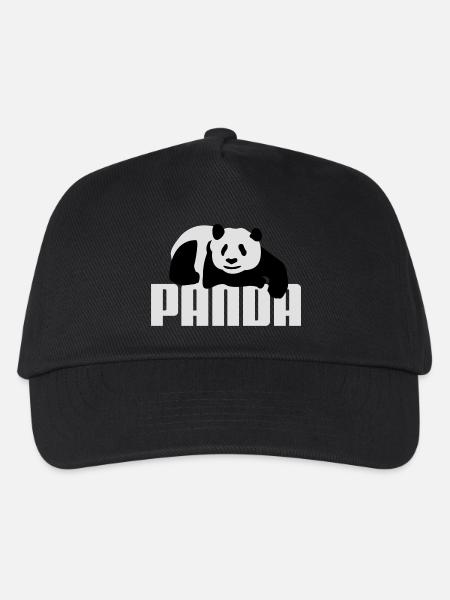 Pandabär - Kinder Basecap - Schwarz