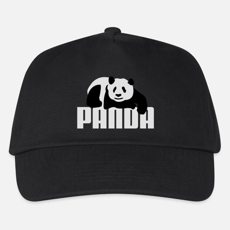 Pandabär - Kinder Basecap - Schwarz
