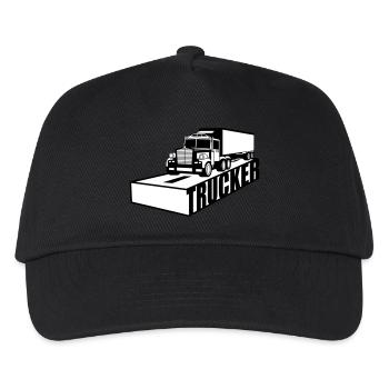 strasse text logo truck lkw lastwagen fernfahrer f - Kinder Basecap - Schwarz - Vorne