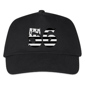 56 Bretagne drapeau - Casquette de baseball Enfant - noir - Devant