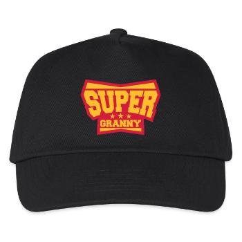 Super Granny Grandma Hero Logo - Kinder Basecap - Schwarz - Vorne