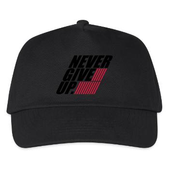 stripes design never give up logo never give up - Kids’ Baseball Cap - black - Front