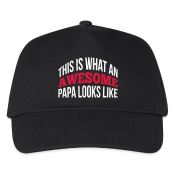 Papa - Kinder Basecap - Schwarz - Vorne