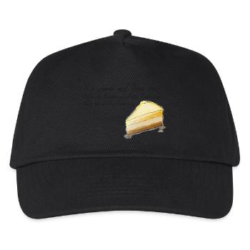 Käsekuchen T-Shirt - Kinder Basecap - Schwarz - Vorne