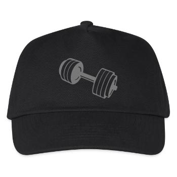 Weightlifting bodybuilding dumbbell 1 - Kids’ Baseball Cap - black - Front