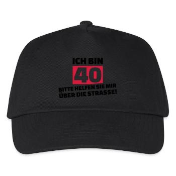 40. Geburtstag - Kinder Basecap - Schwarz - Vorne